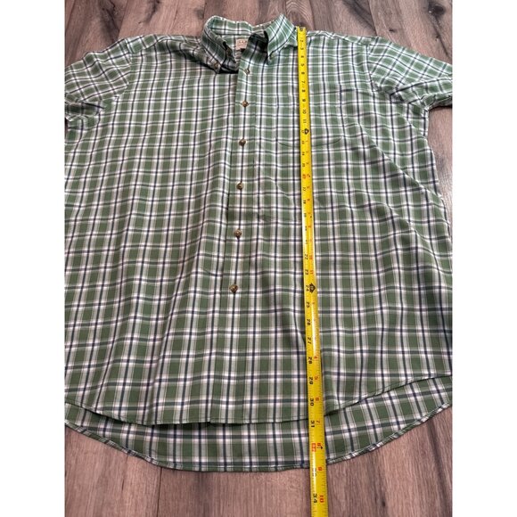 L.L.Bean Mens Traditional Fit Green Plaid Short Sleeve Shirt XL 100% Cotton - Picture 5 of 7